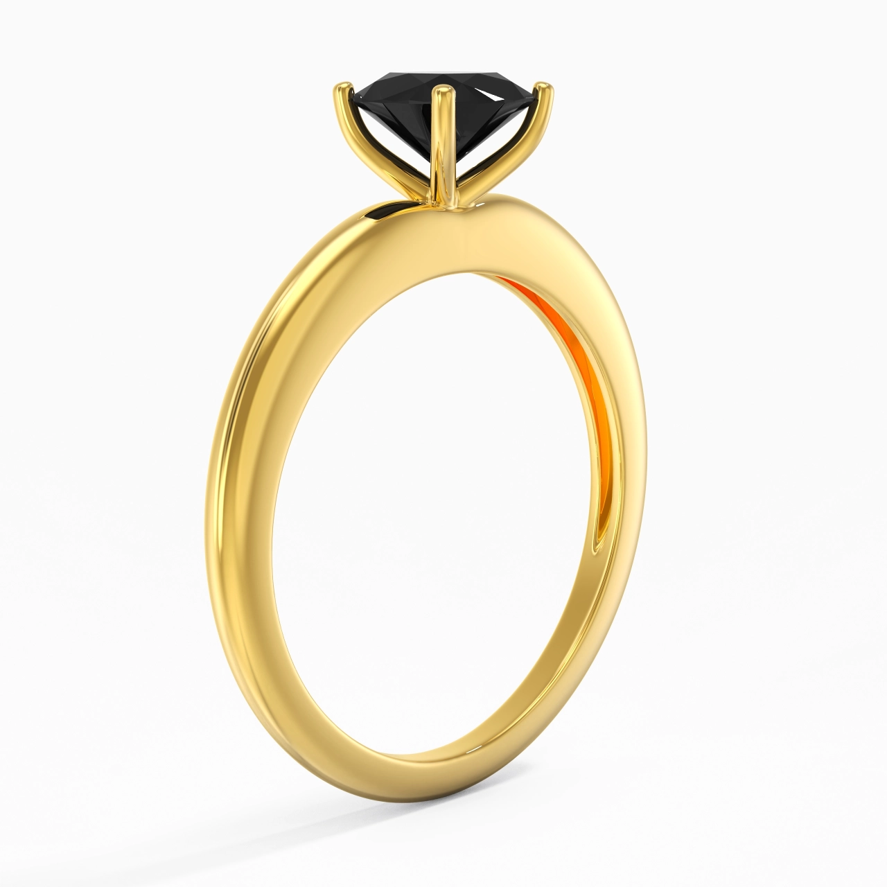 Classique Simple Coussin Coupé Bague de fiançailles