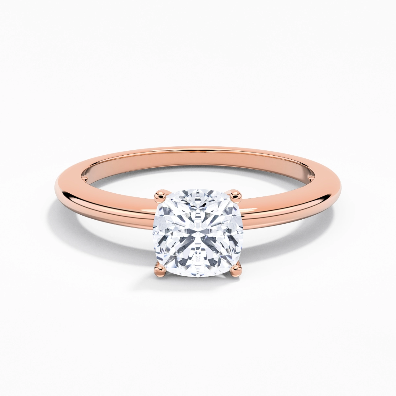Classic Simple Cushion Cut Engagement Ring