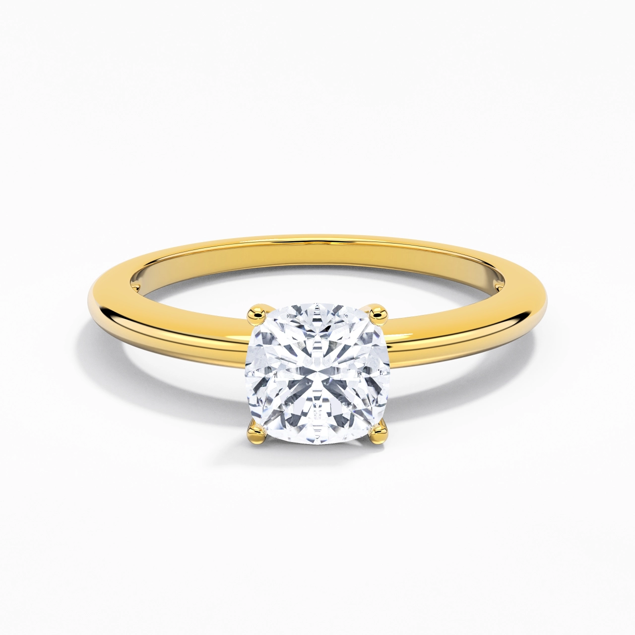 Classique Simple Coussin Coupé Bague de fiançailles