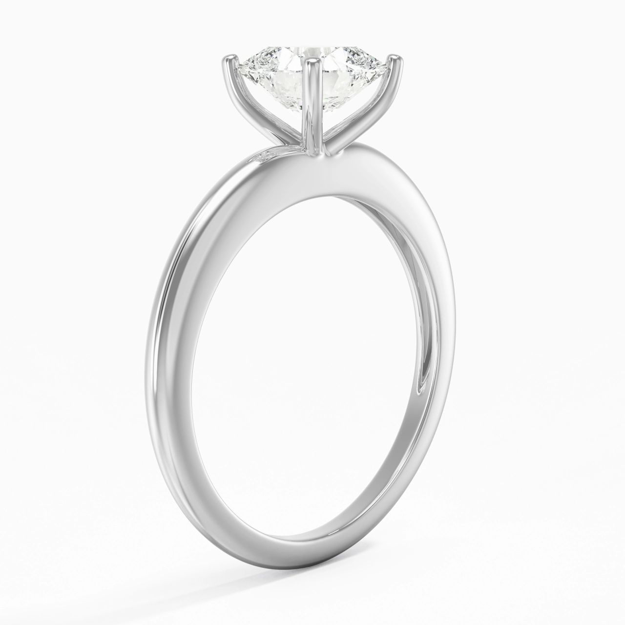 Classique Simple Coussin Coupé Bague de fiançailles