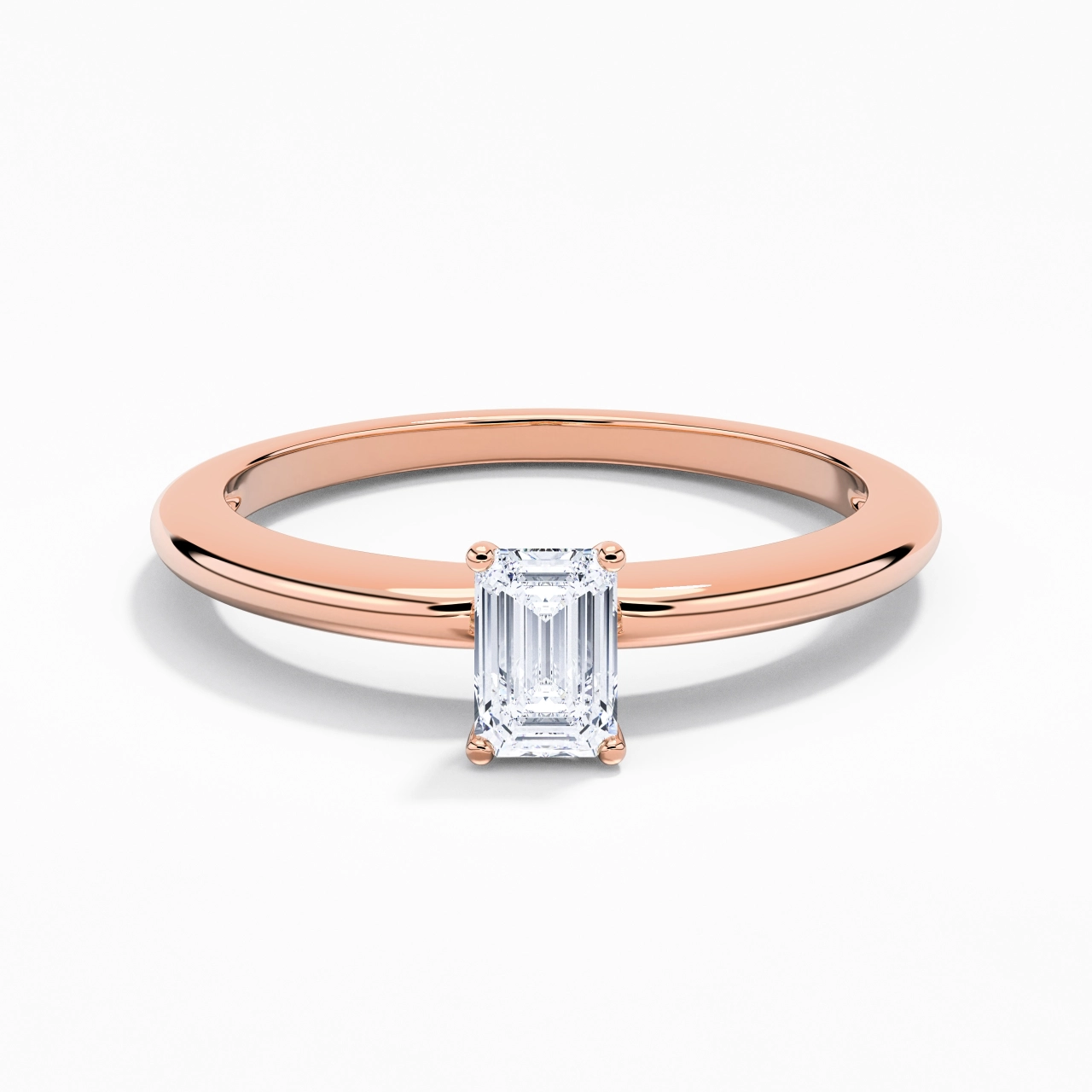 Classic Simple Emerald Cut Engagement Ring