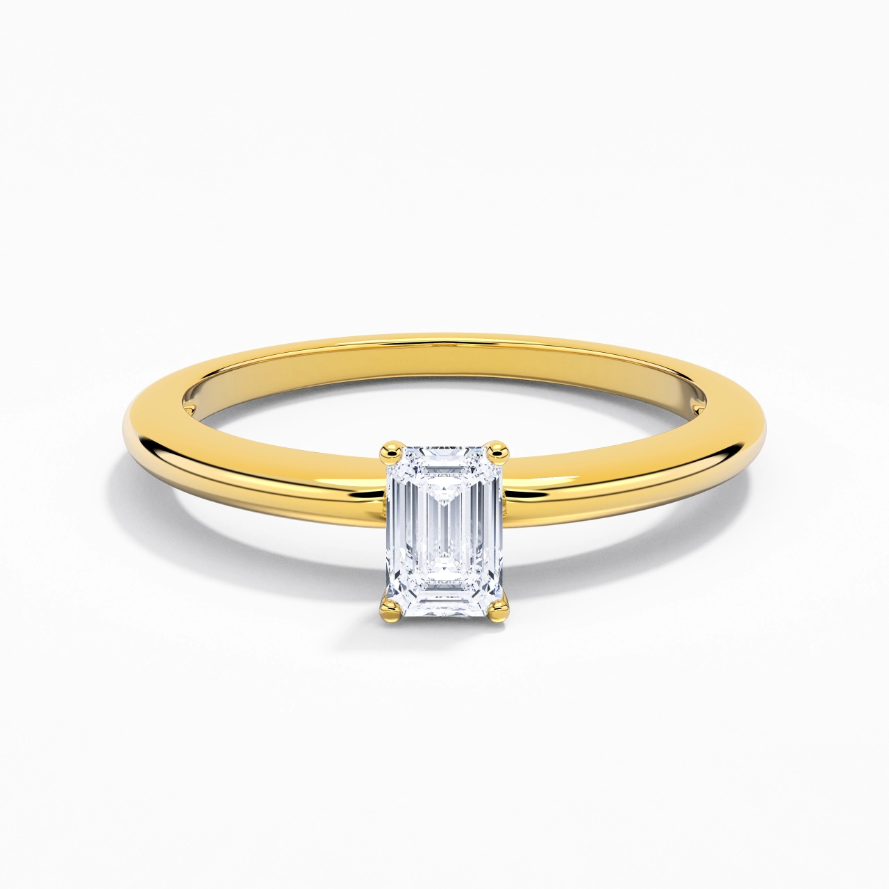 Classic Simple Emerald Cut Engagement Ring