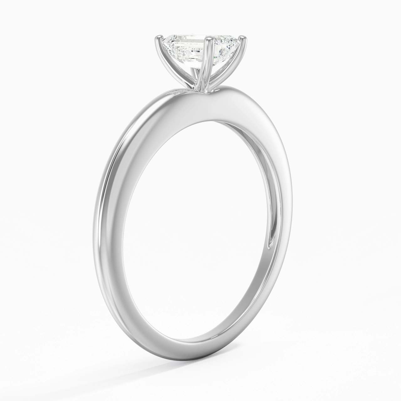 Classic Simple Emerald Cut Engagement Ring
