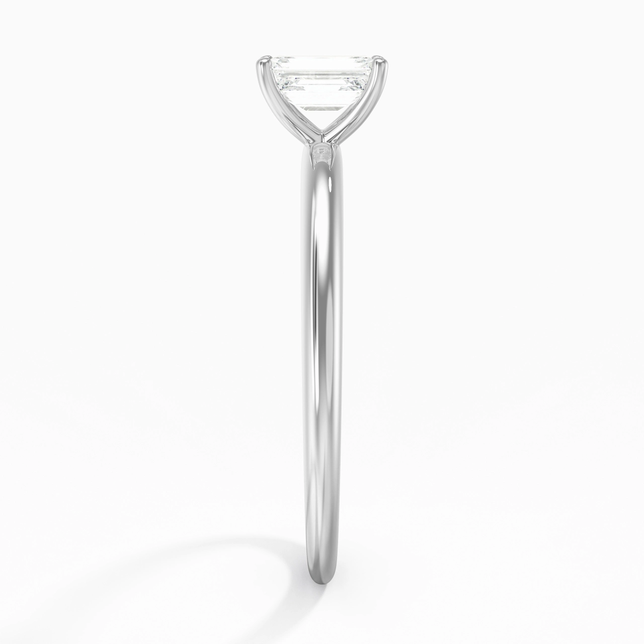 Classic Simple Emerald Cut Engagement Ring