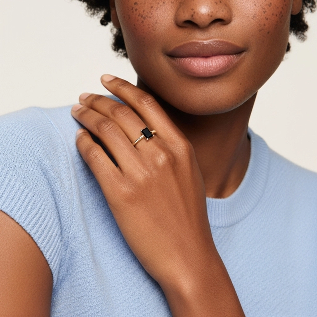 Classic Simple Emerald Cut Engagement Ring