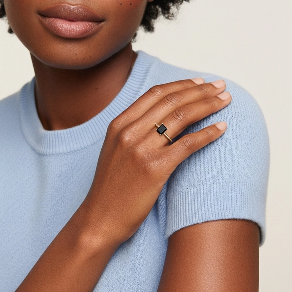 Classic Simple Emerald Cut Engagement Ring