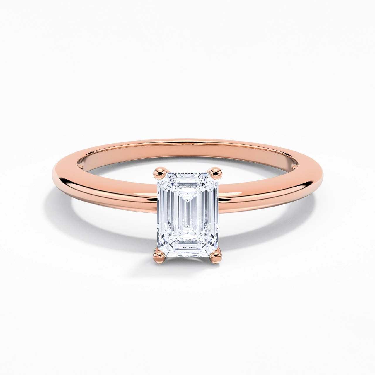 Classic Simple Emerald Cut Engagement Ring
