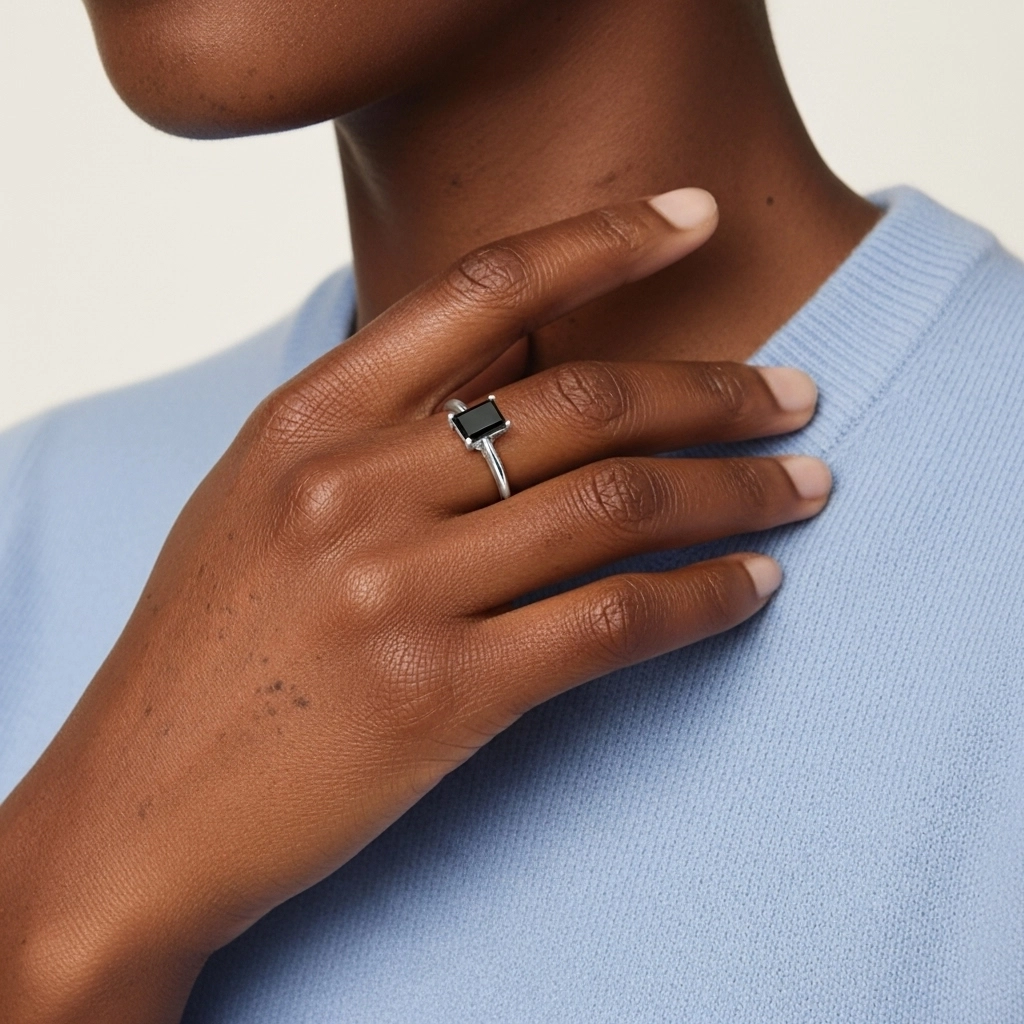 Classic Simple Emerald Cut Engagement Ring