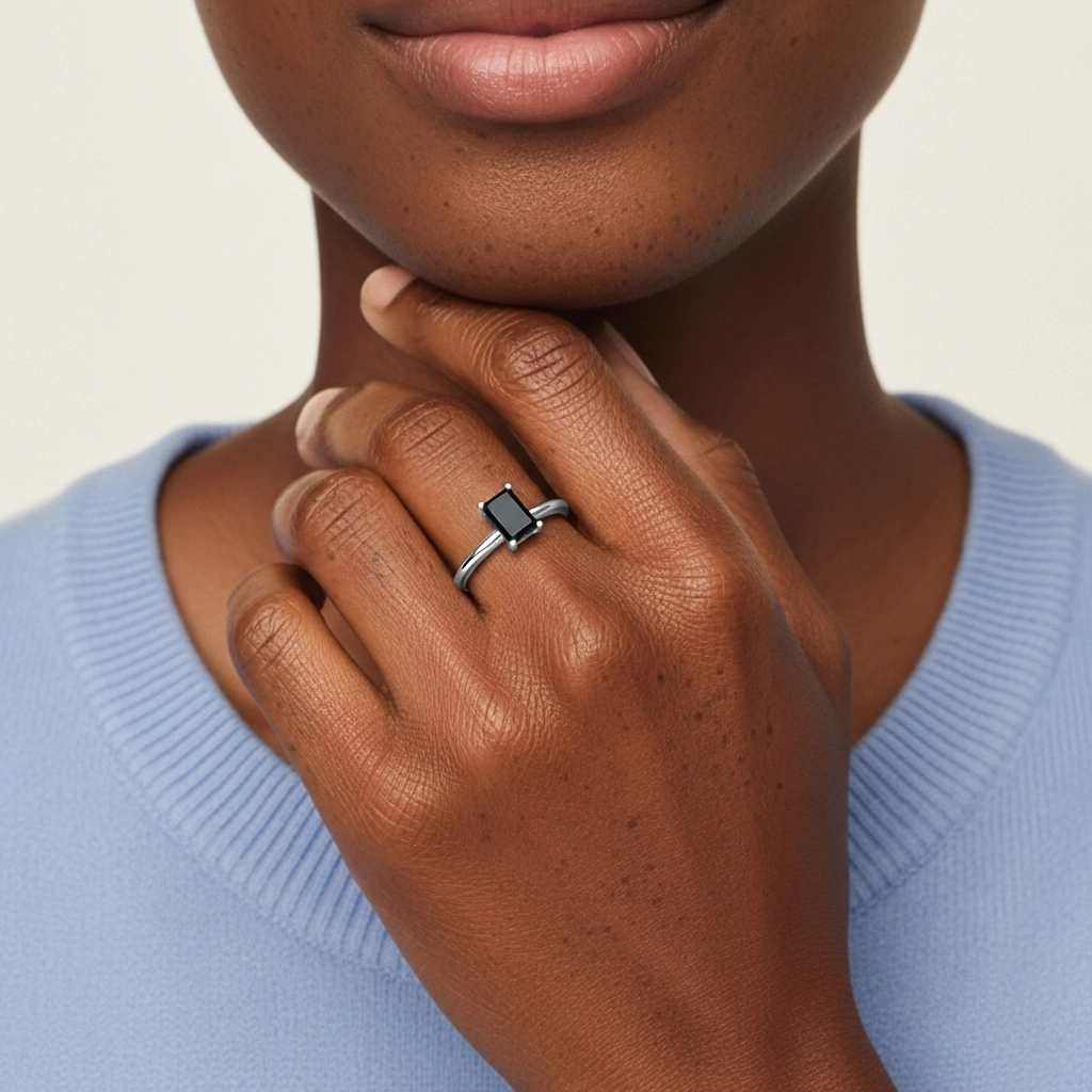 Classic Simple Emerald Cut Engagement Ring