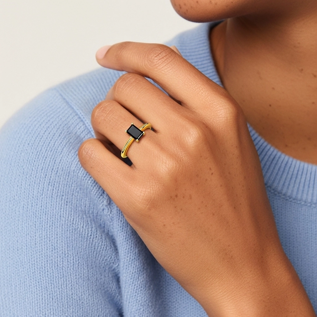 Classic Simple Emerald Cut Engagement Ring