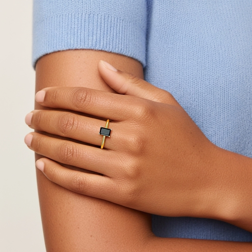 Classic Simple Emerald Cut Engagement Ring