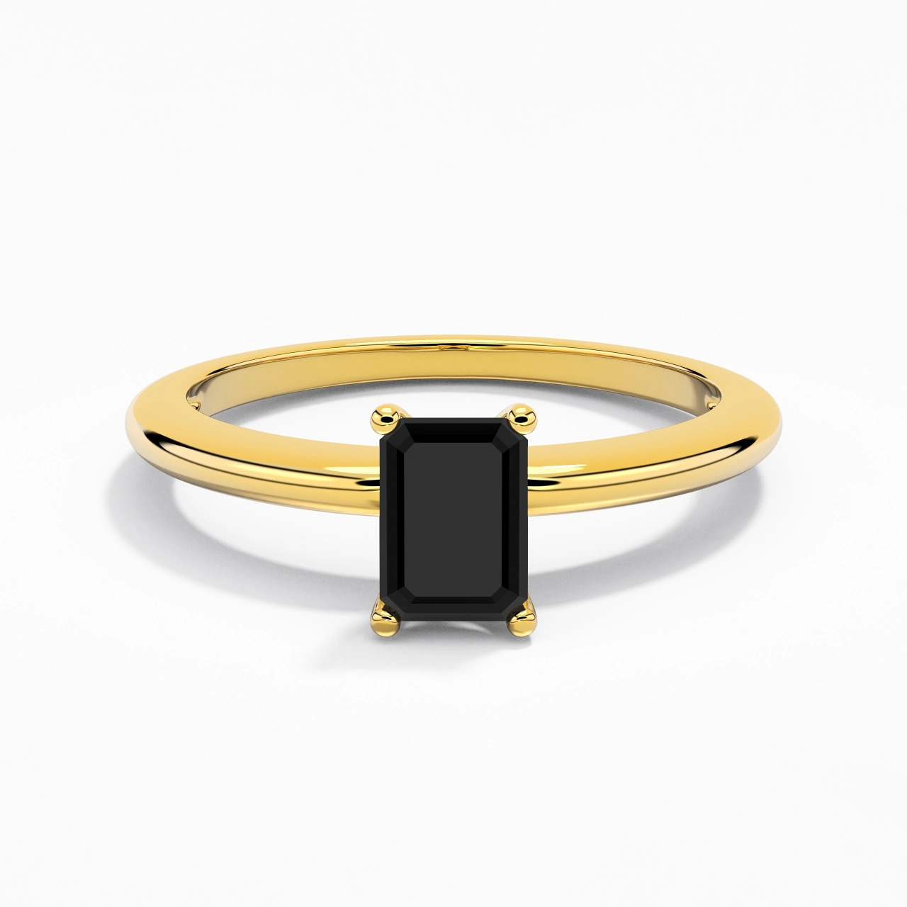Classic Simple Emerald Cut Engagement Ring