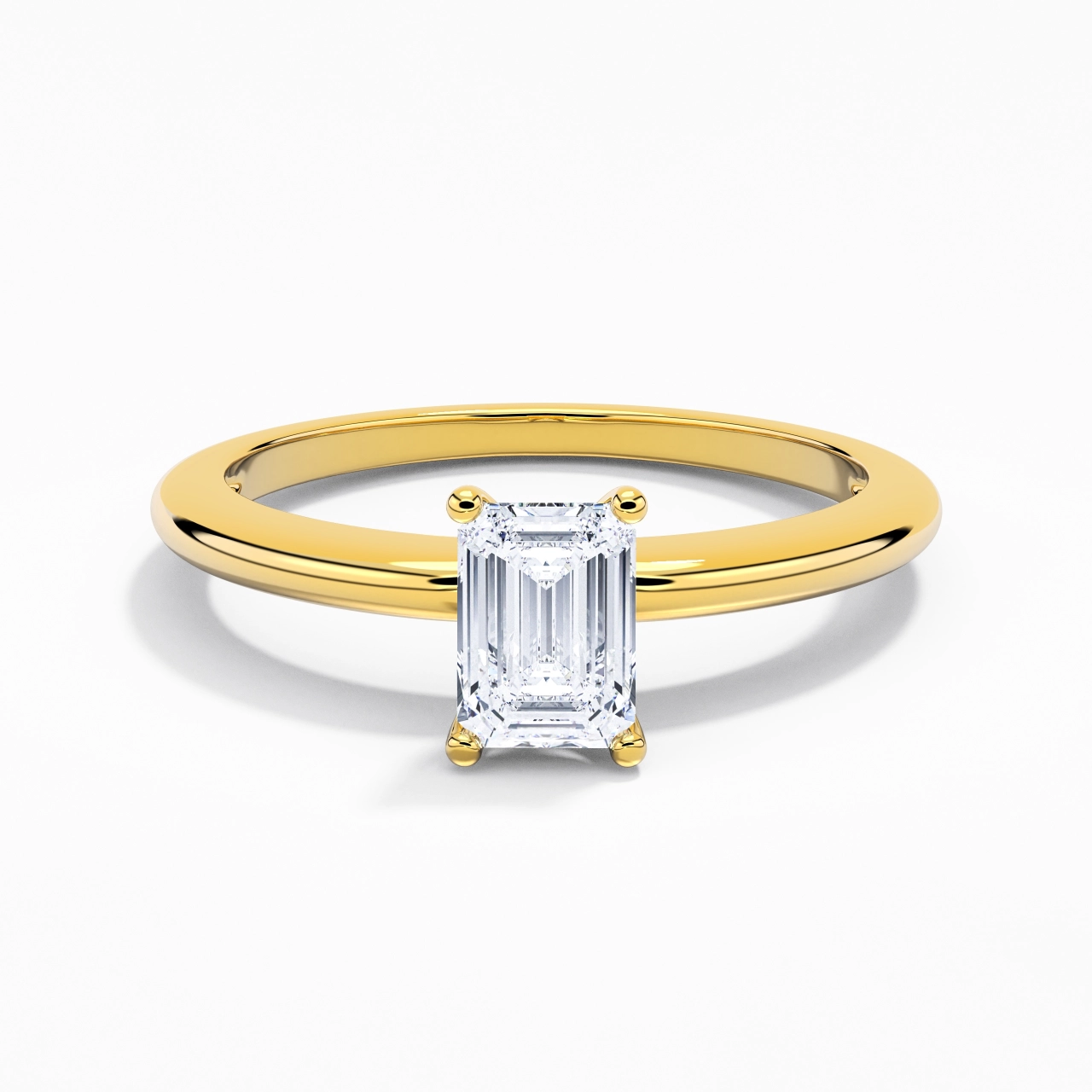 Classic Simple Emerald Cut Engagement Ring