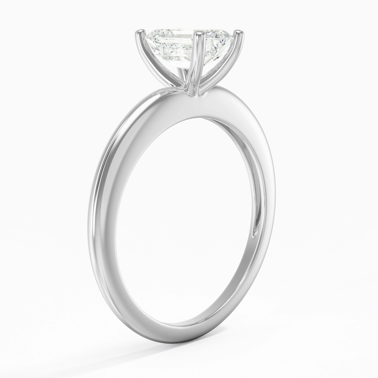 Classic Simple Emerald Cut Engagement Ring