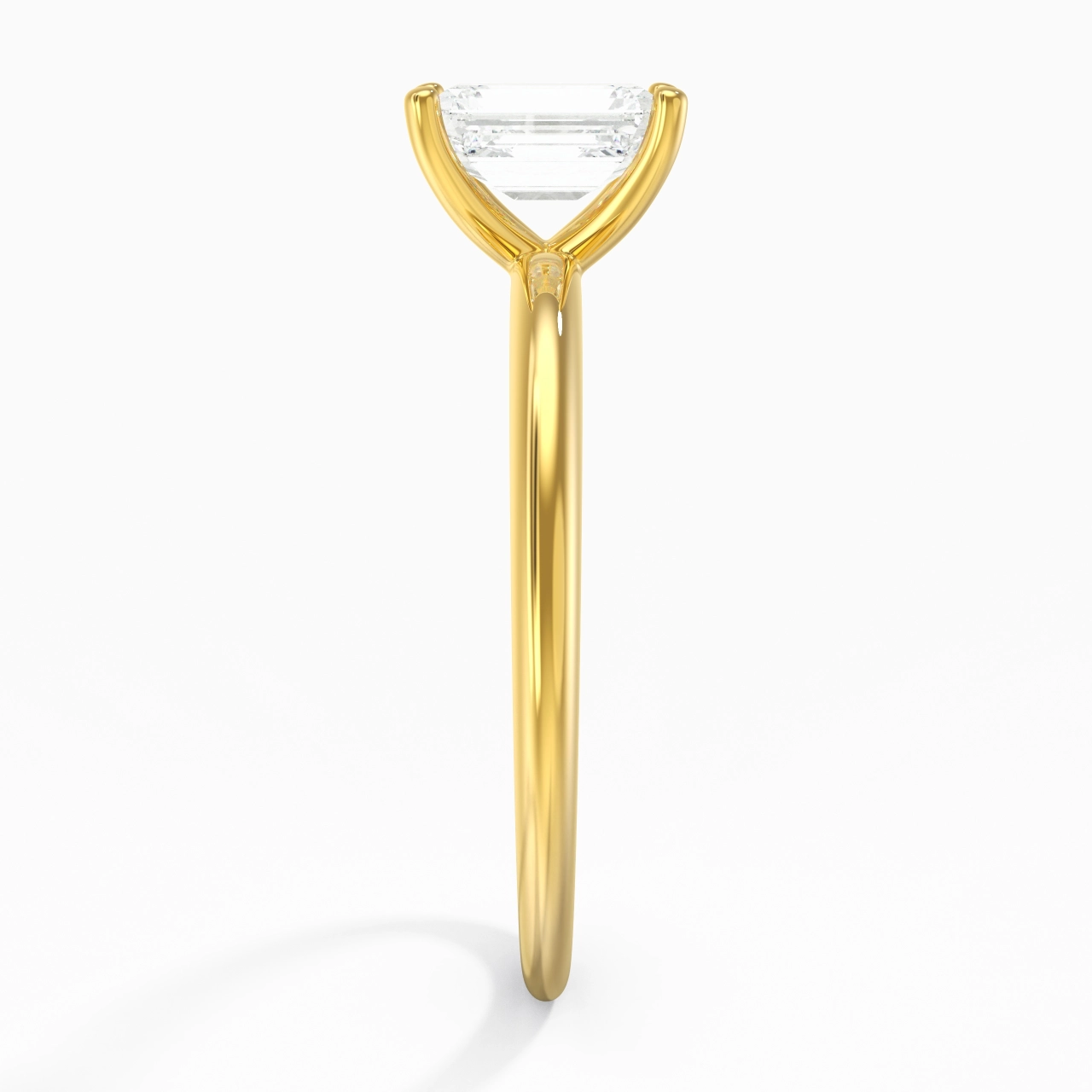 Classic Simple Emerald Cut Engagement Ring