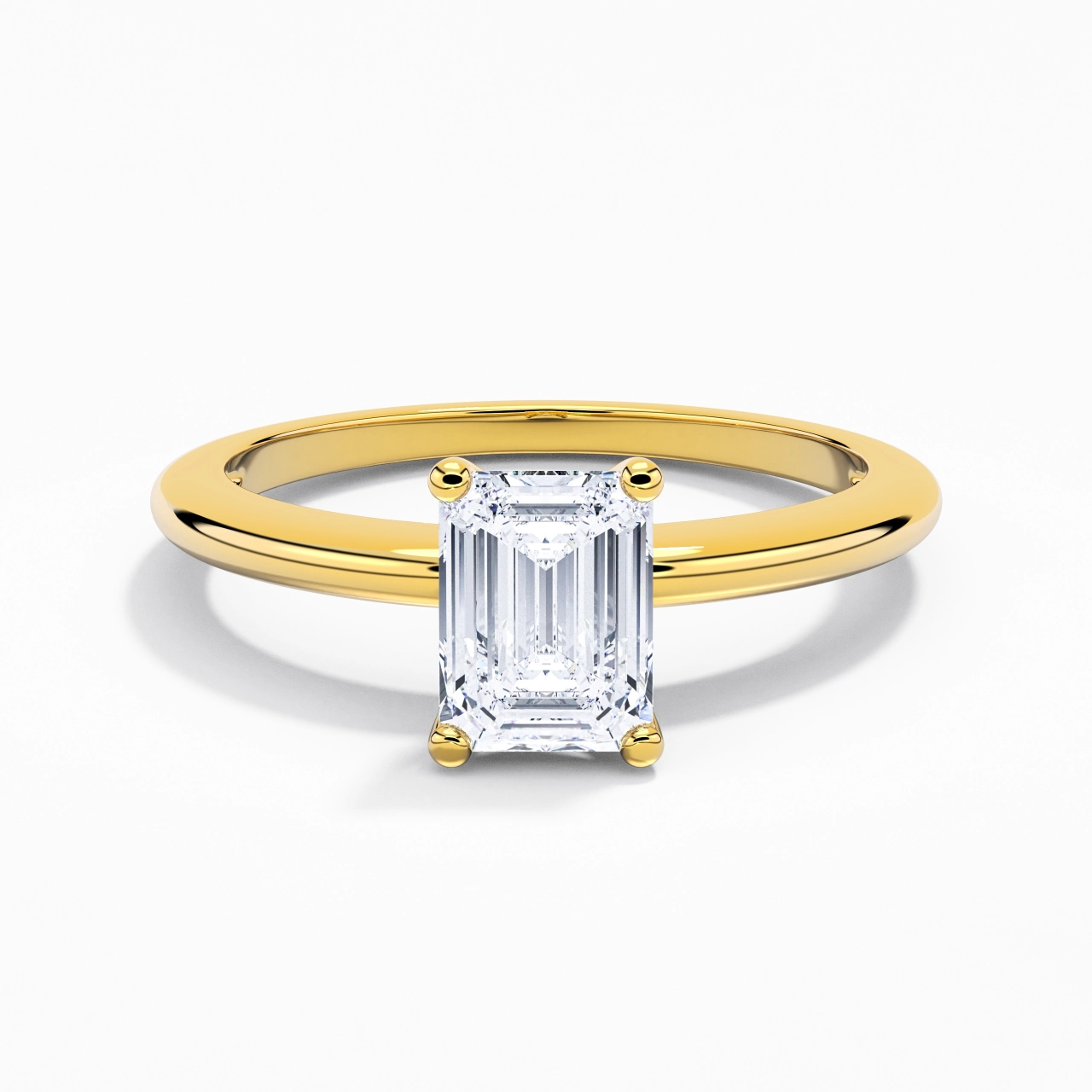 Classic Simple Emerald Cut Engagement Ring