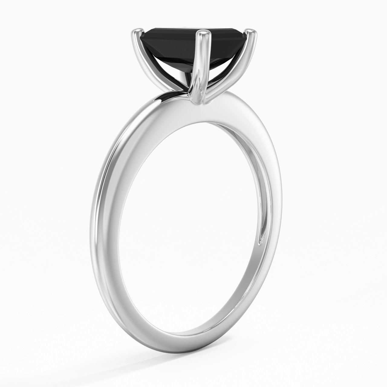 Classique Simple Émeraude Coupé Bague de fiançailles