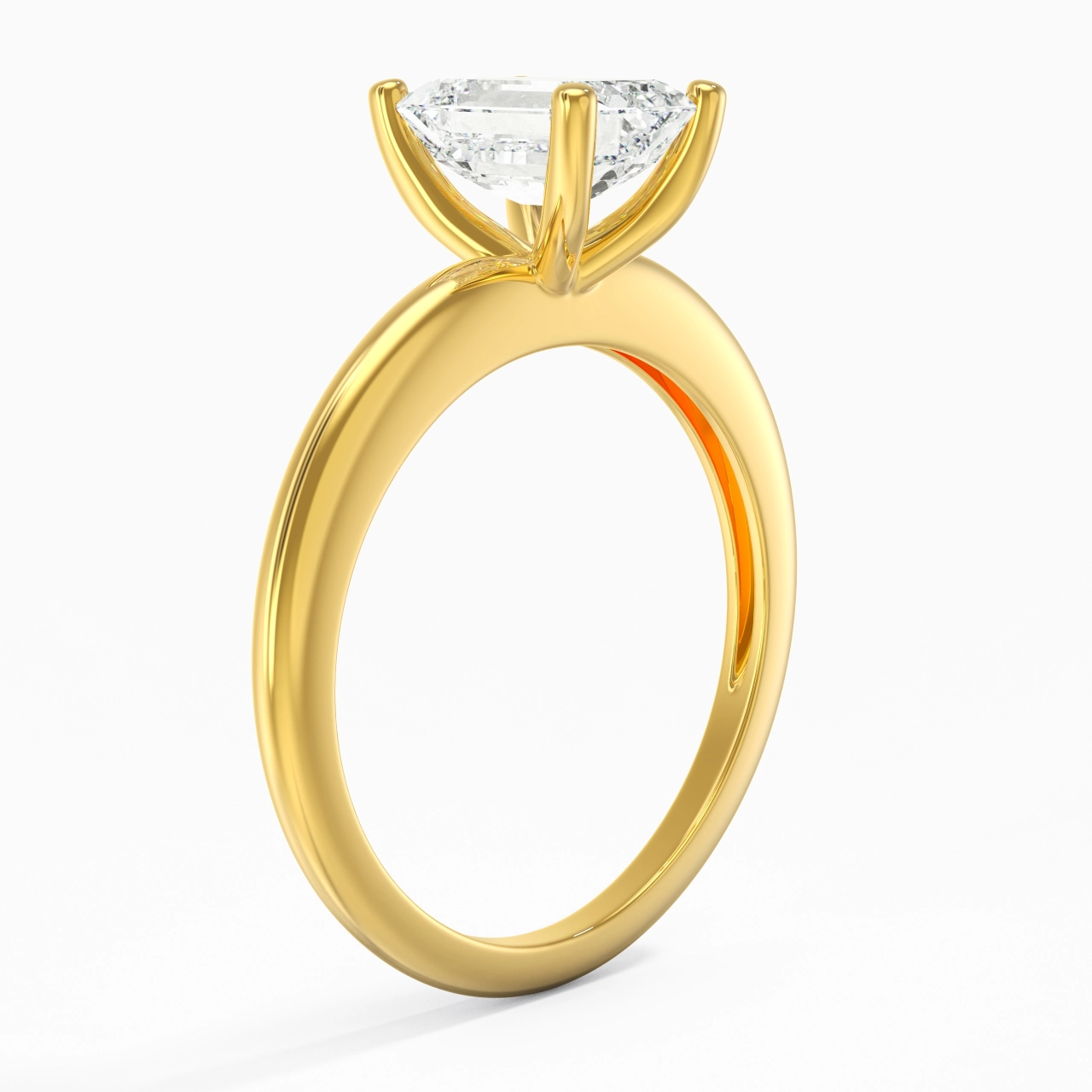 Classic Simple Emerald Cut Engagement Ring