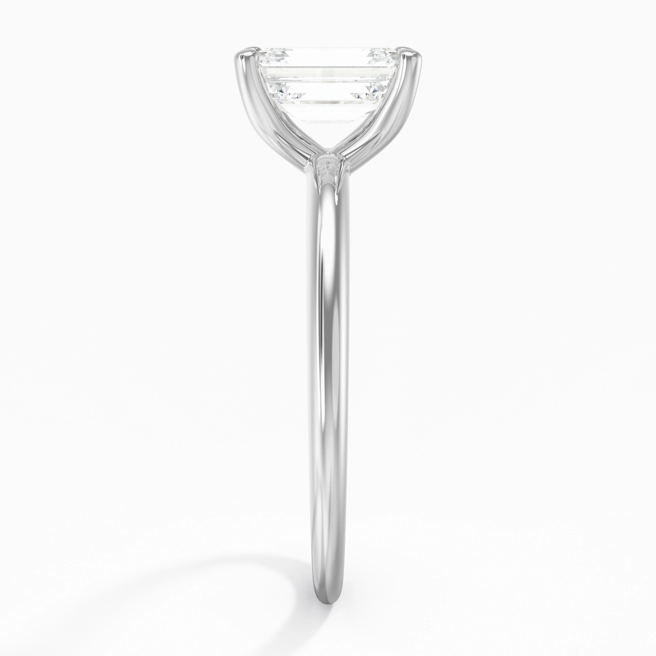 Classic Simple Emerald Cut Engagement Ring