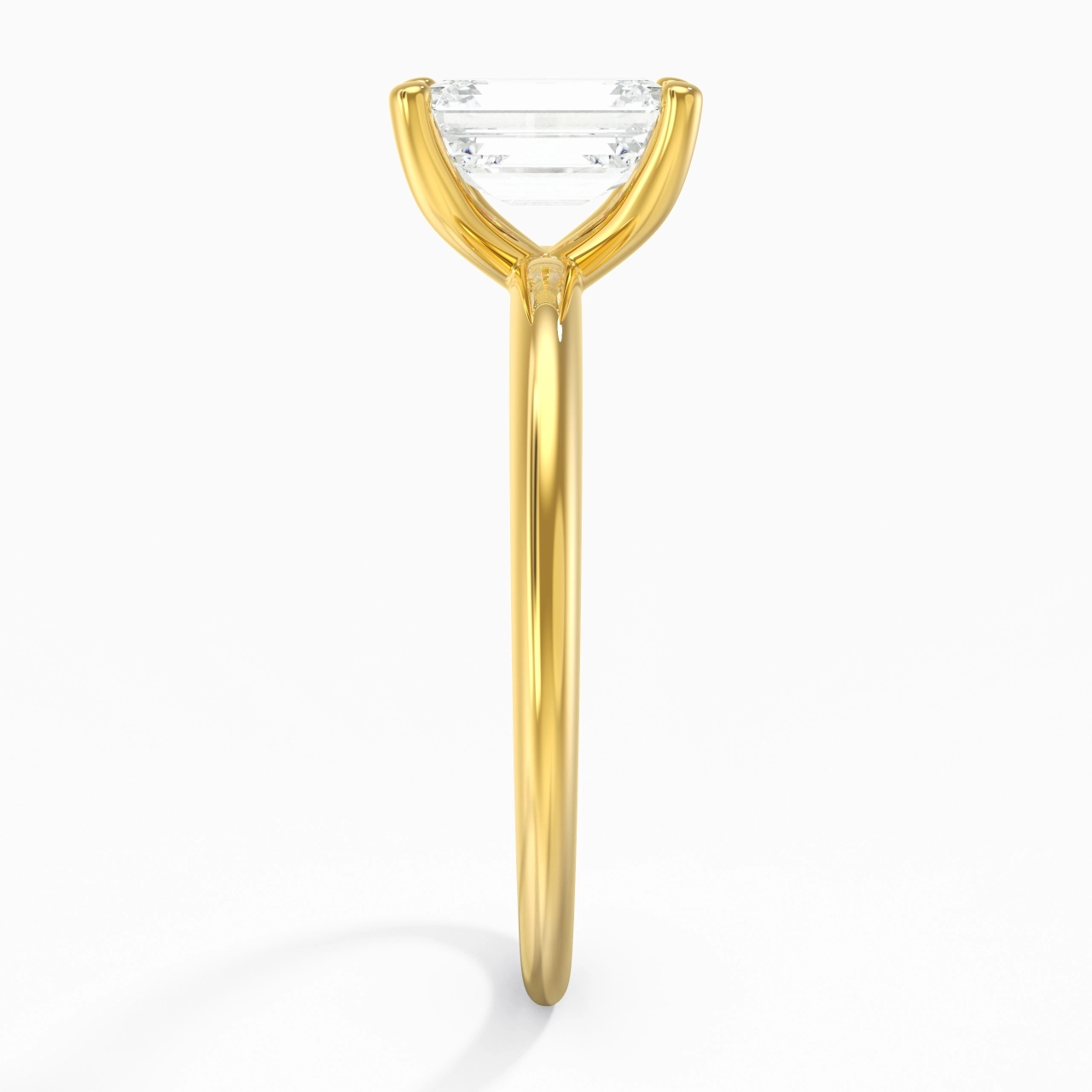 Classic Simple Emerald Cut Engagement Ring