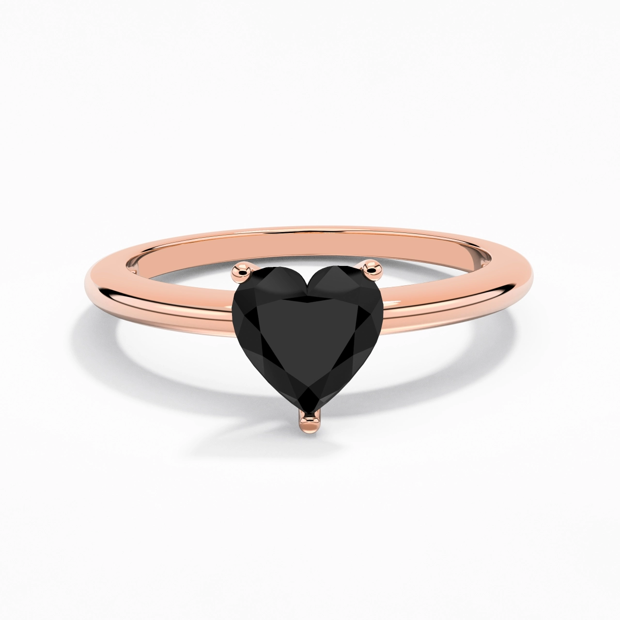 Classique Simple Cœur Coupé Bague de fiançailles