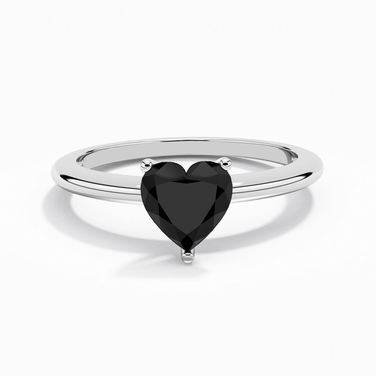 Classique Simple Cœur Coupé Bague de fiançailles