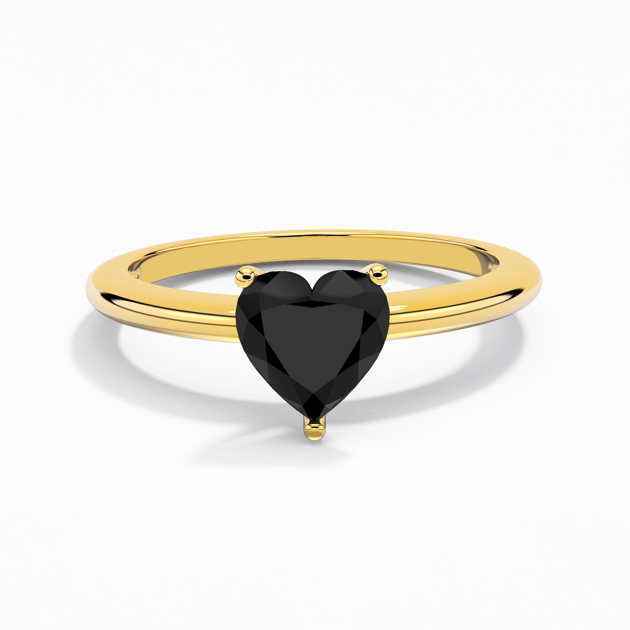 Classique Simple Cœur Coupé Bague de fiançailles