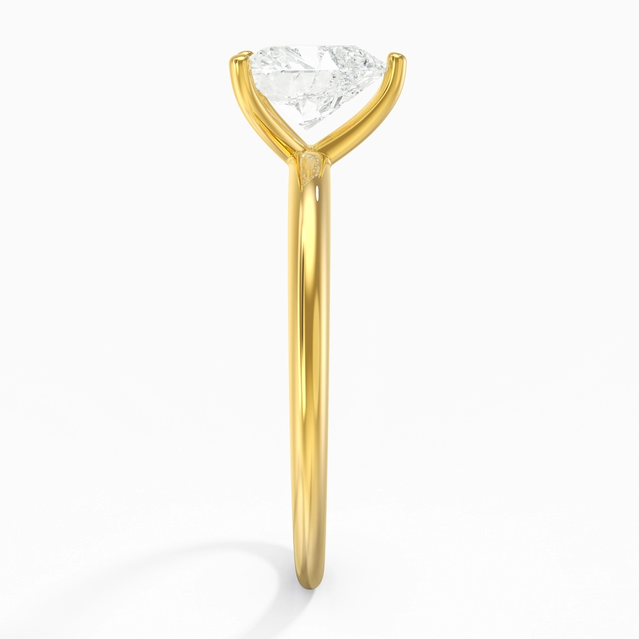 Classique Simple Cœur Coupé Bague de fiançailles