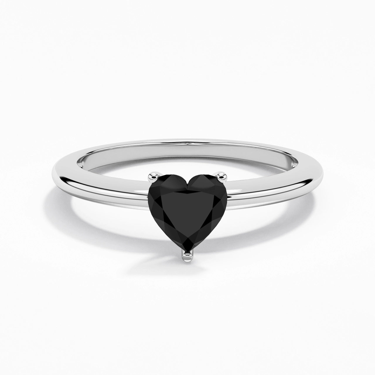 Classique Simple Cœur Coupé Bague de fiançailles