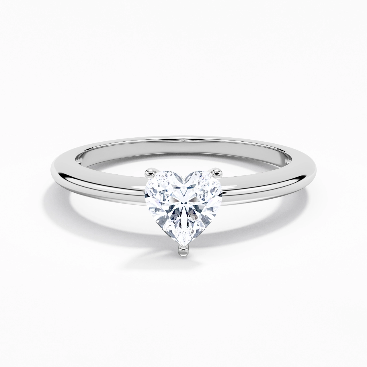Classique Simple Cœur Coupé Bague de fiançailles