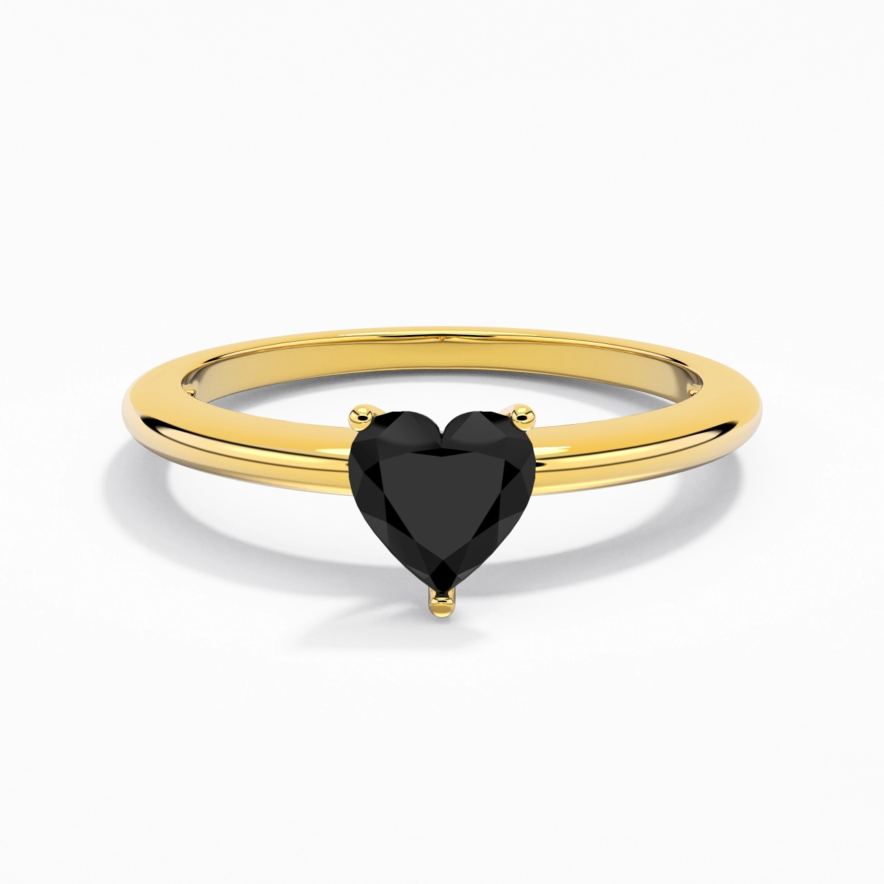 Classique Simple Cœur Coupé Bague de fiançailles
