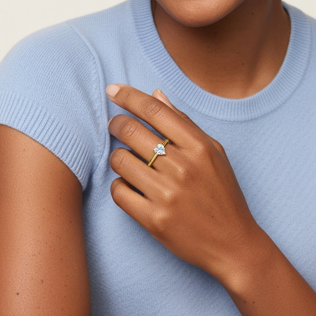 Classic Simple Heart Cut Engagement Ring