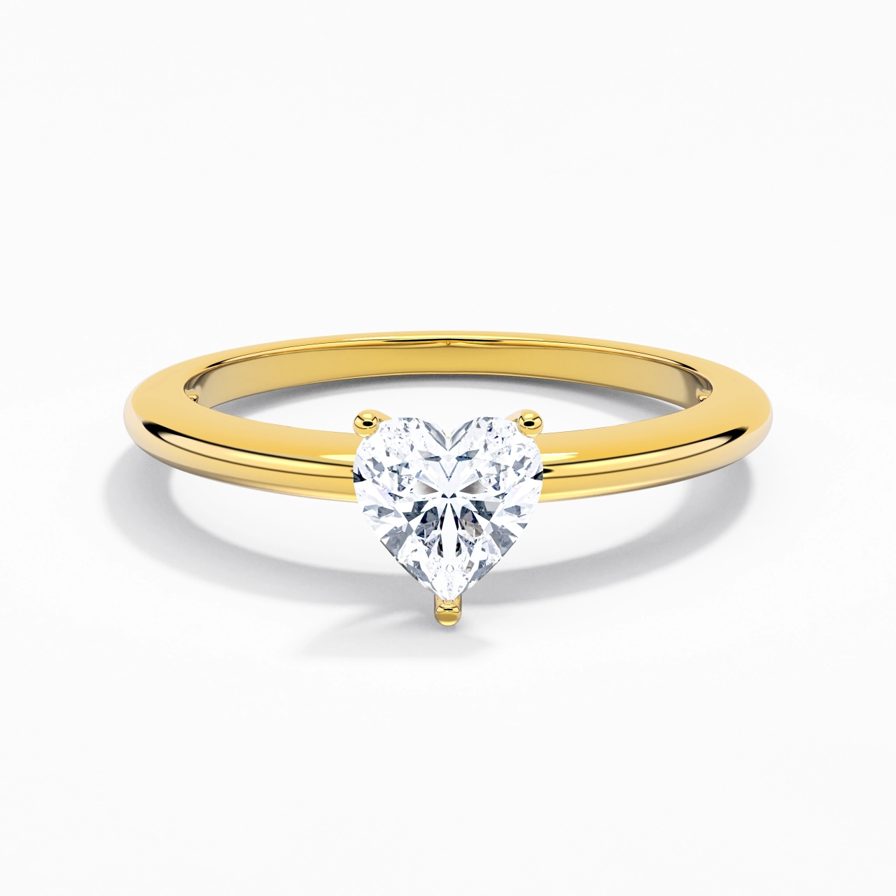 Classique Simple Cœur Coupé Bague de fiançailles