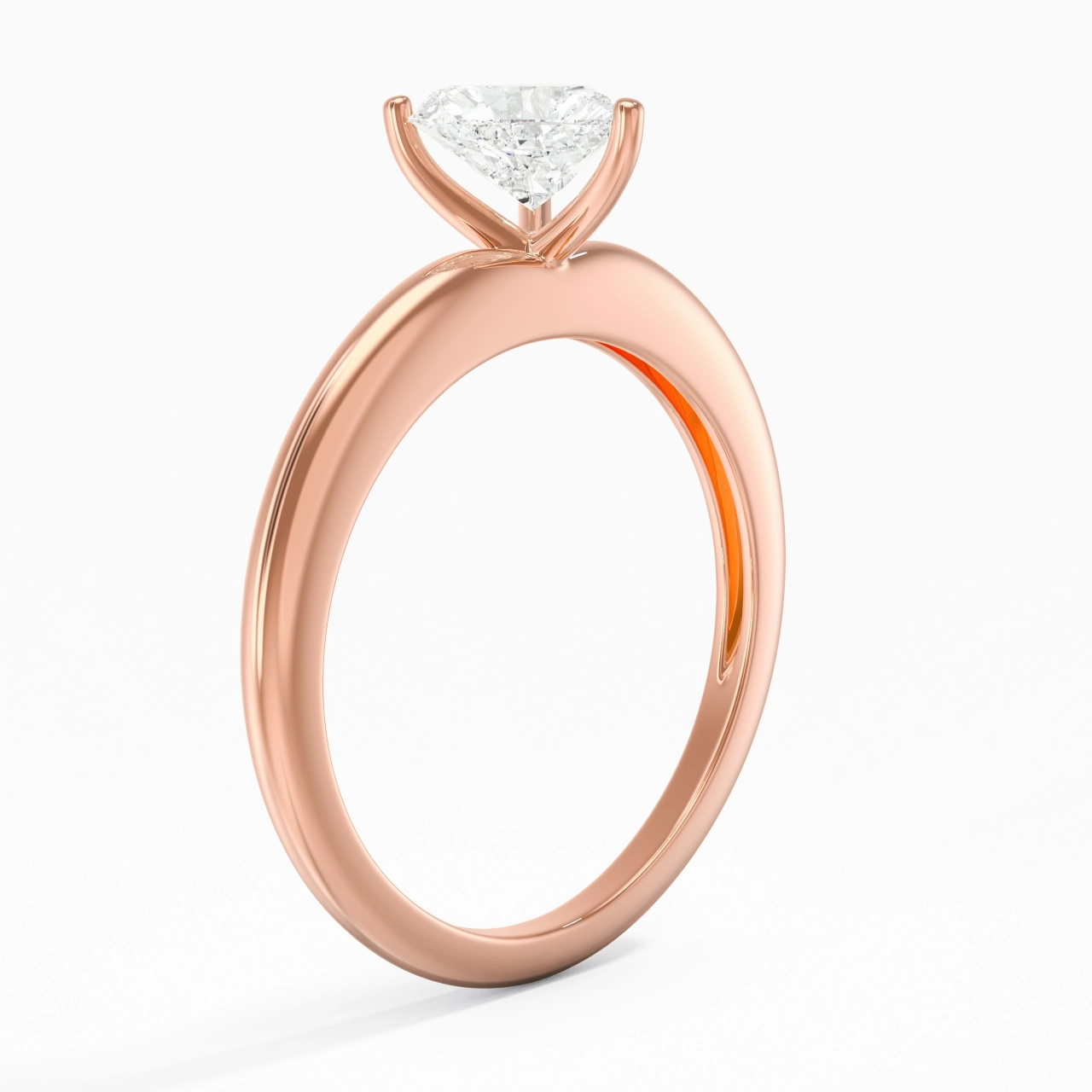 Classic Simple Heart Cut Engagement Ring