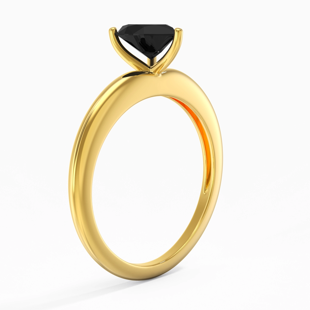 Classique Simple Cœur Coupé Bague de fiançailles
