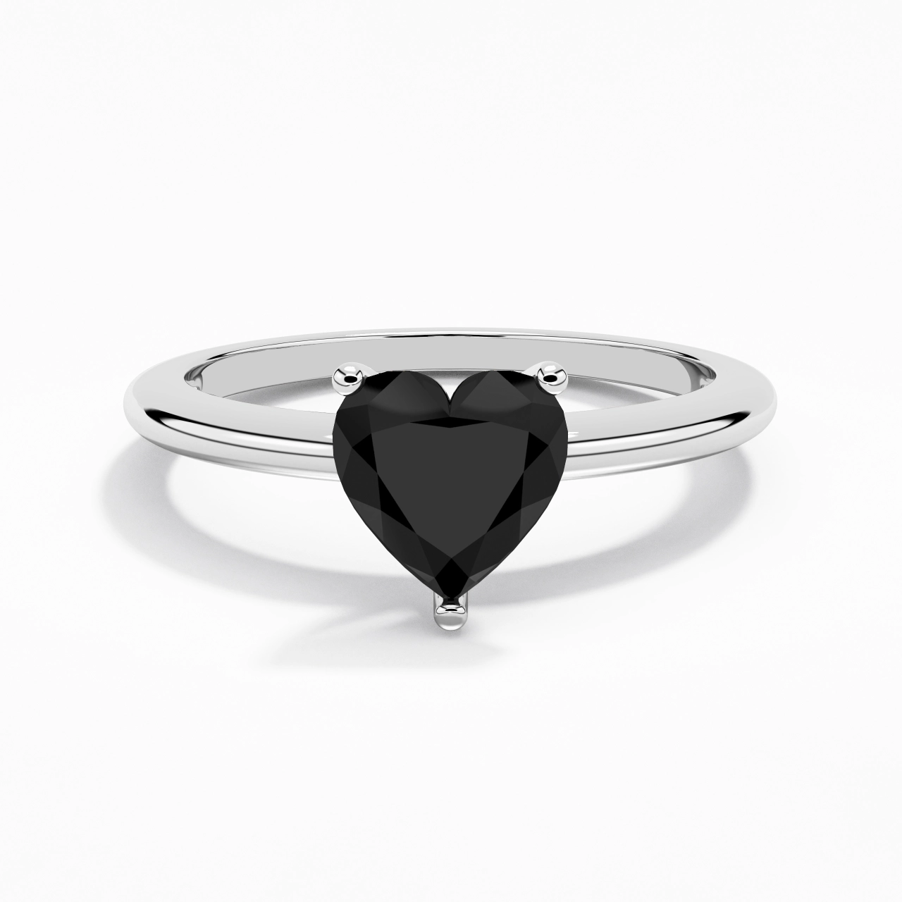 Classique Simple Cœur Coupé Bague de fiançailles