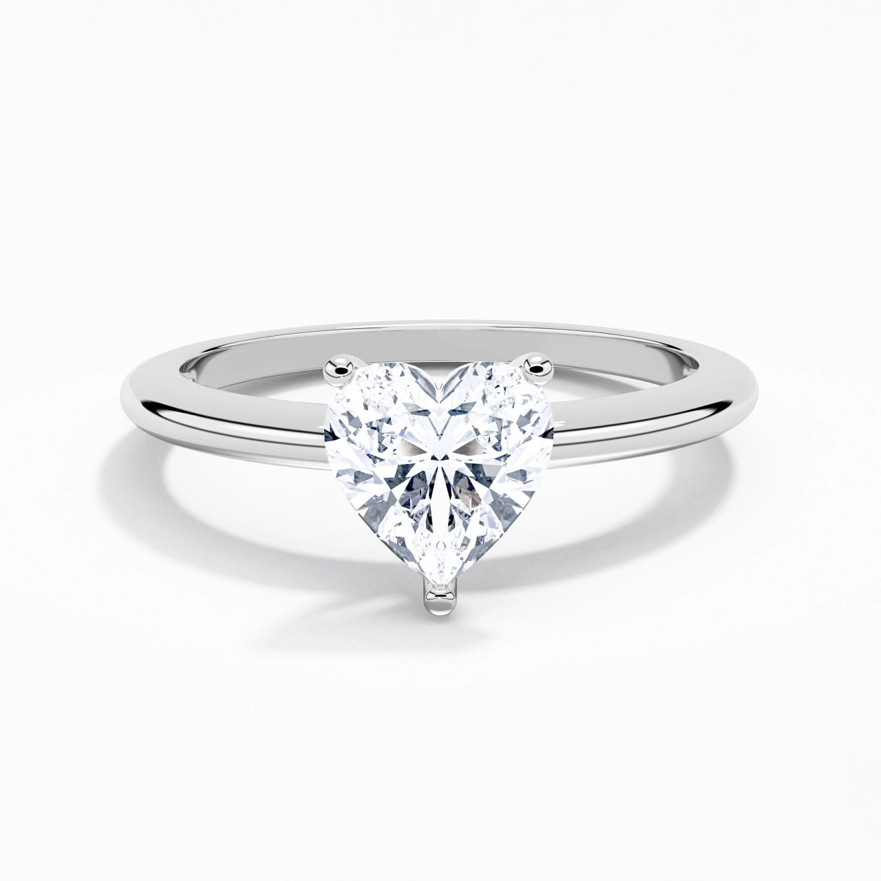 Classic Simple Heart Cut Engagement Ring
