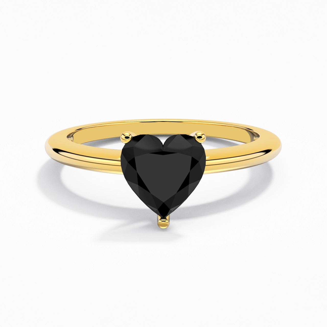 Classique Simple Cœur Coupé Bague de fiançailles