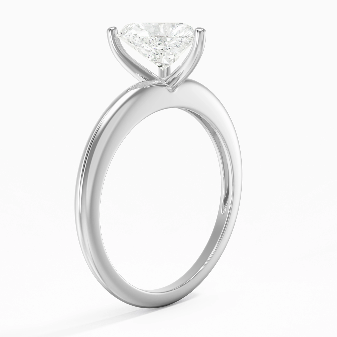 Classic Simple Heart Cut Engagement Ring