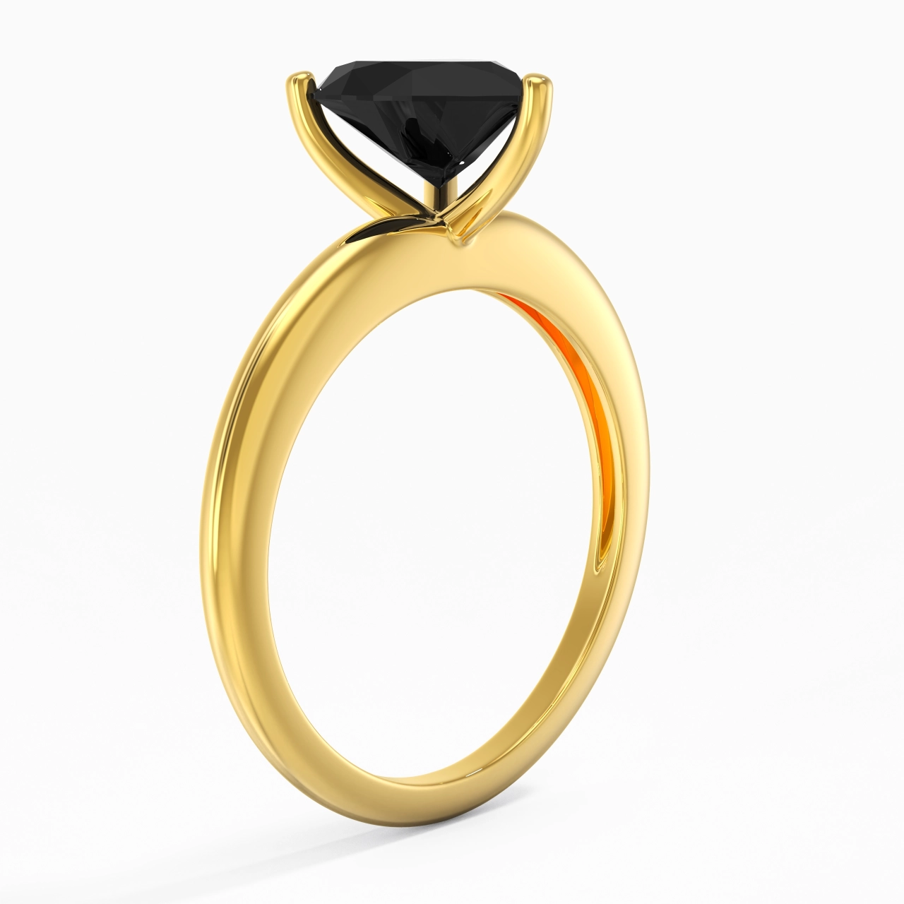 Classique Simple Cœur Coupé Bague de fiançailles