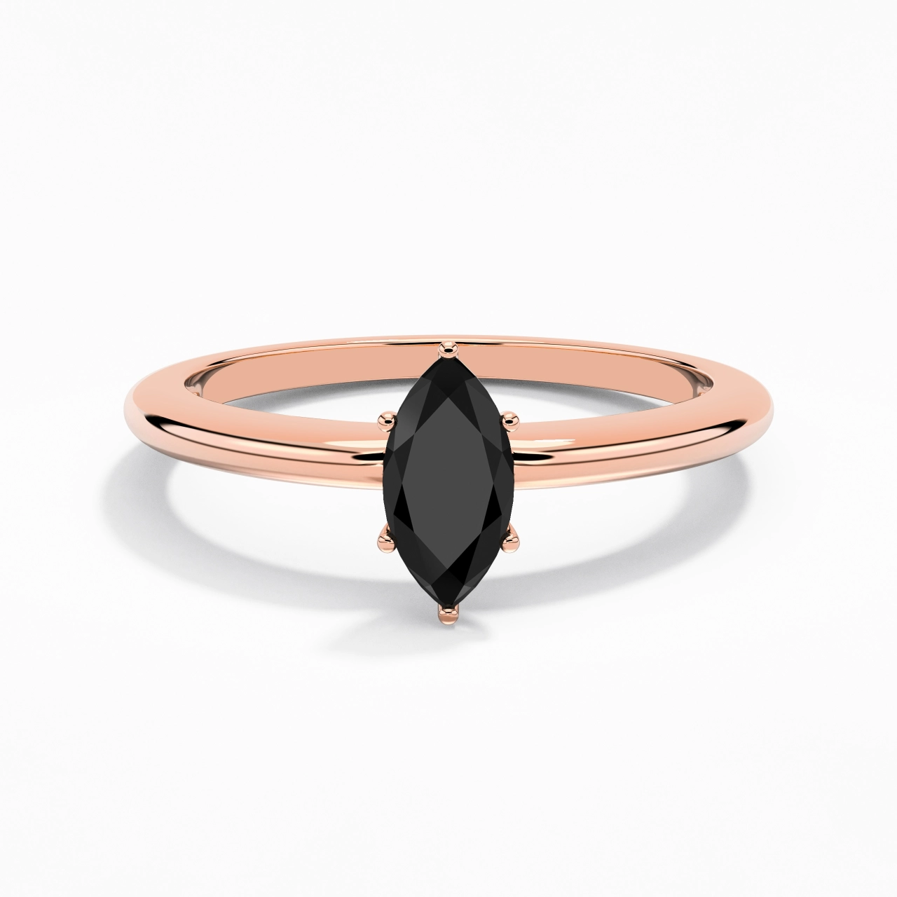 Classique Simple Marquise Coupé Bague de fiançailles