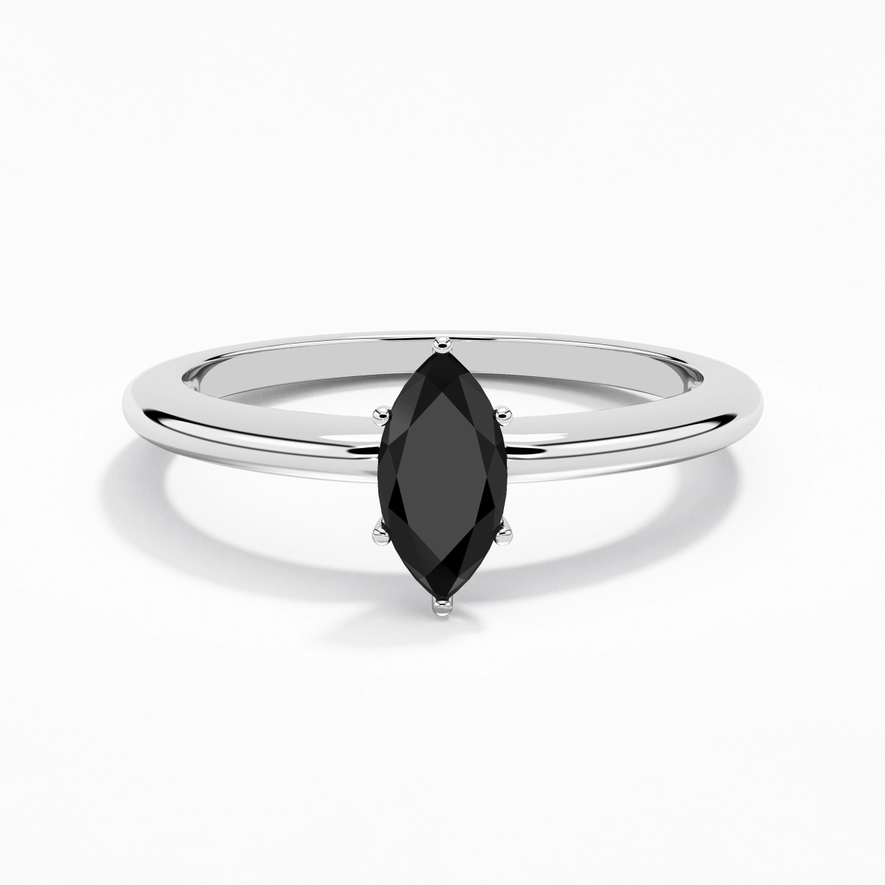 Classique Simple Marquise Coupé Bague de fiançailles