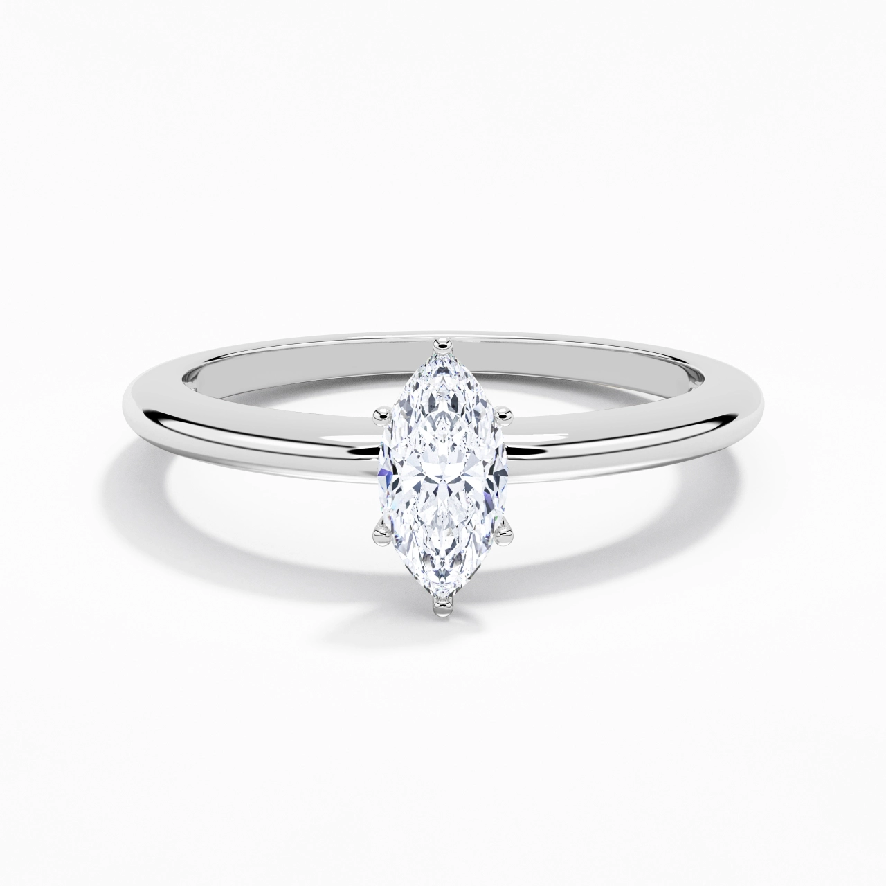 Classic Simple Marquise Cut Engagement Ring