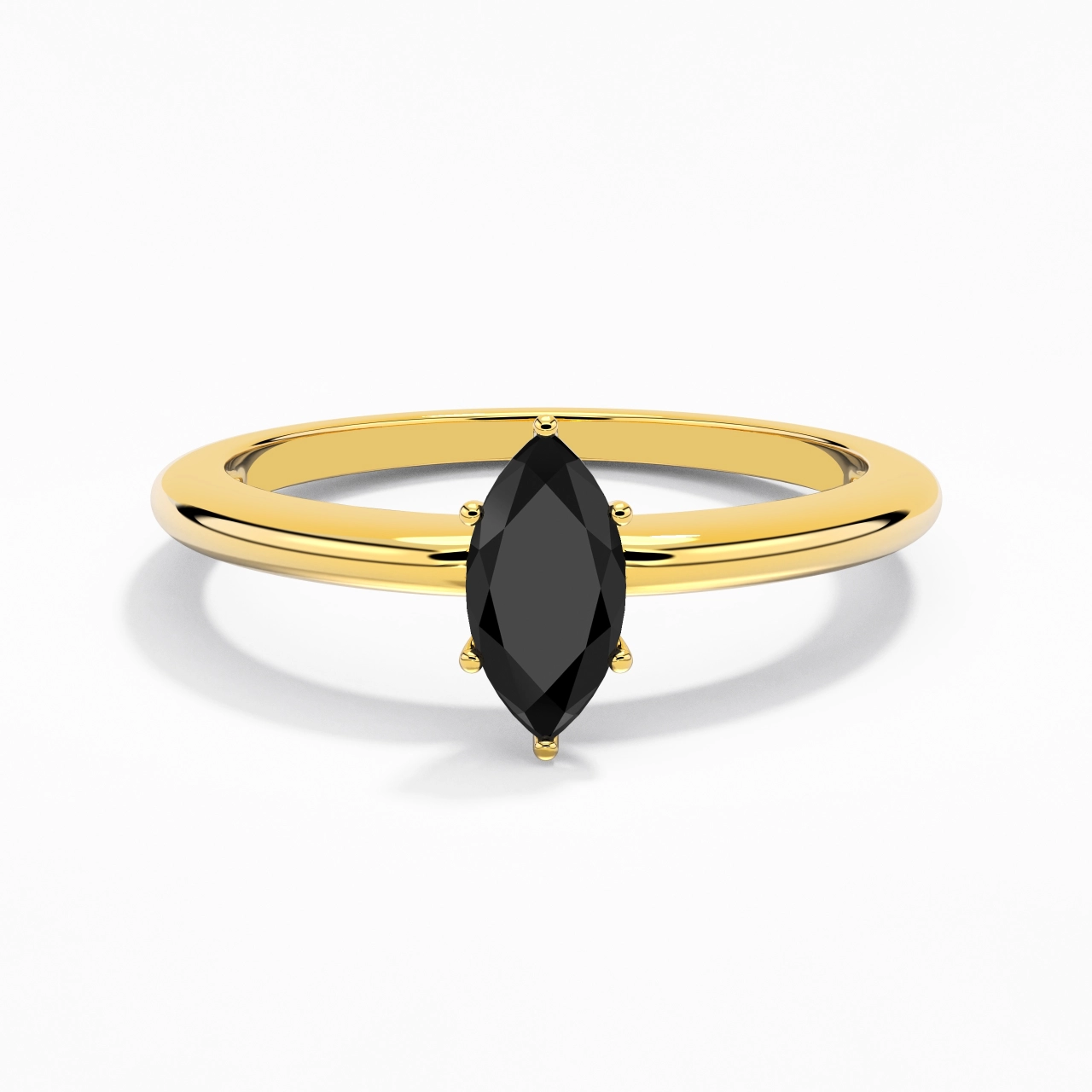 Classique Simple Marquise Coupé Bague de fiançailles