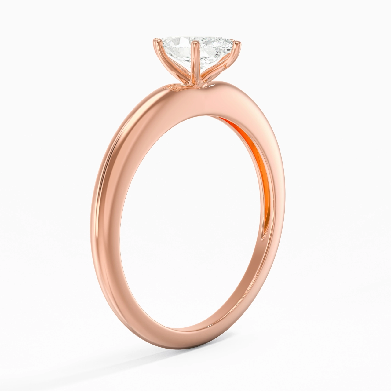 Classique Simple Marquise Coupé Bague de fiançailles