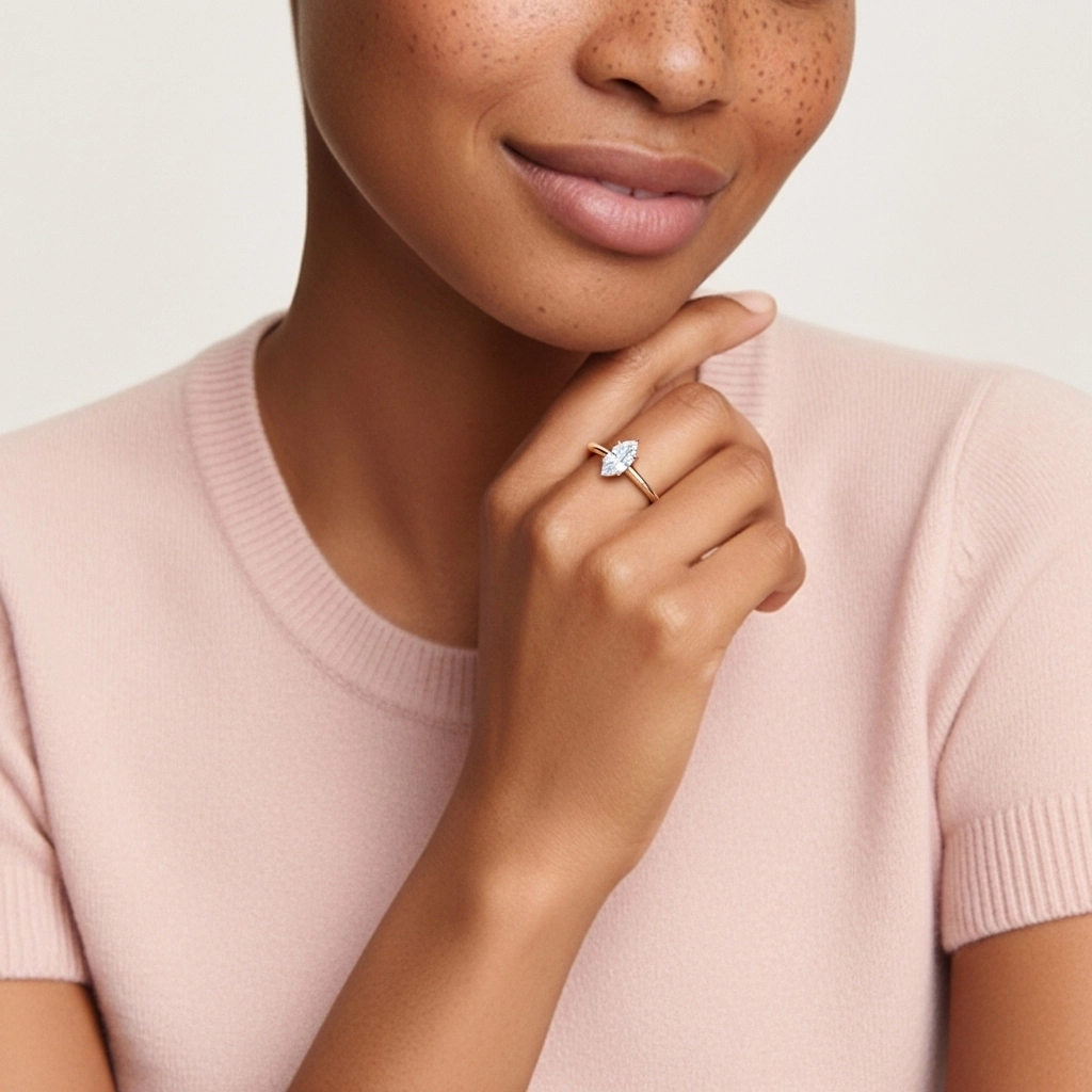 Classic Simple Marquise Cut Engagement Ring