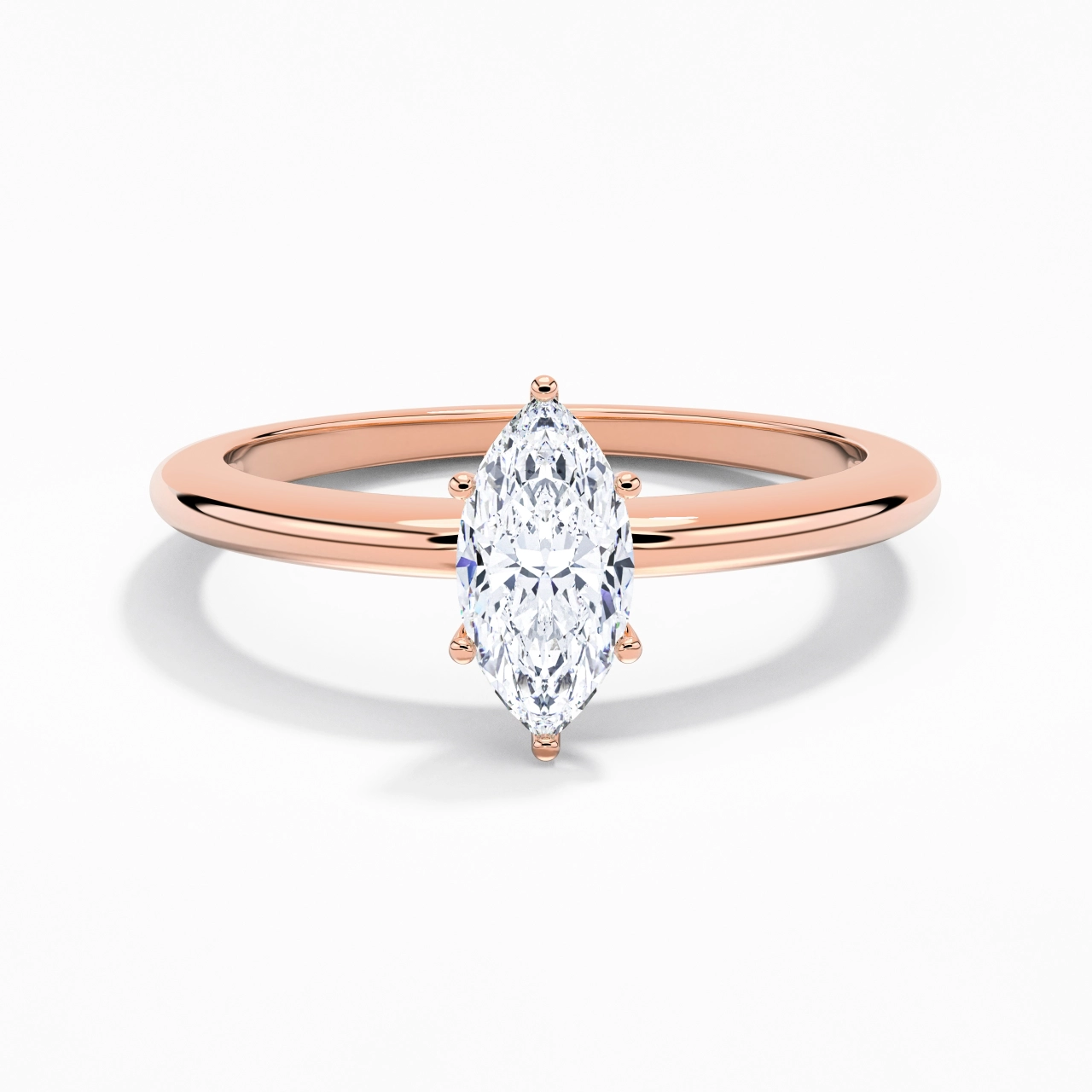 Classic Simple Marquise Cut Engagement Ring