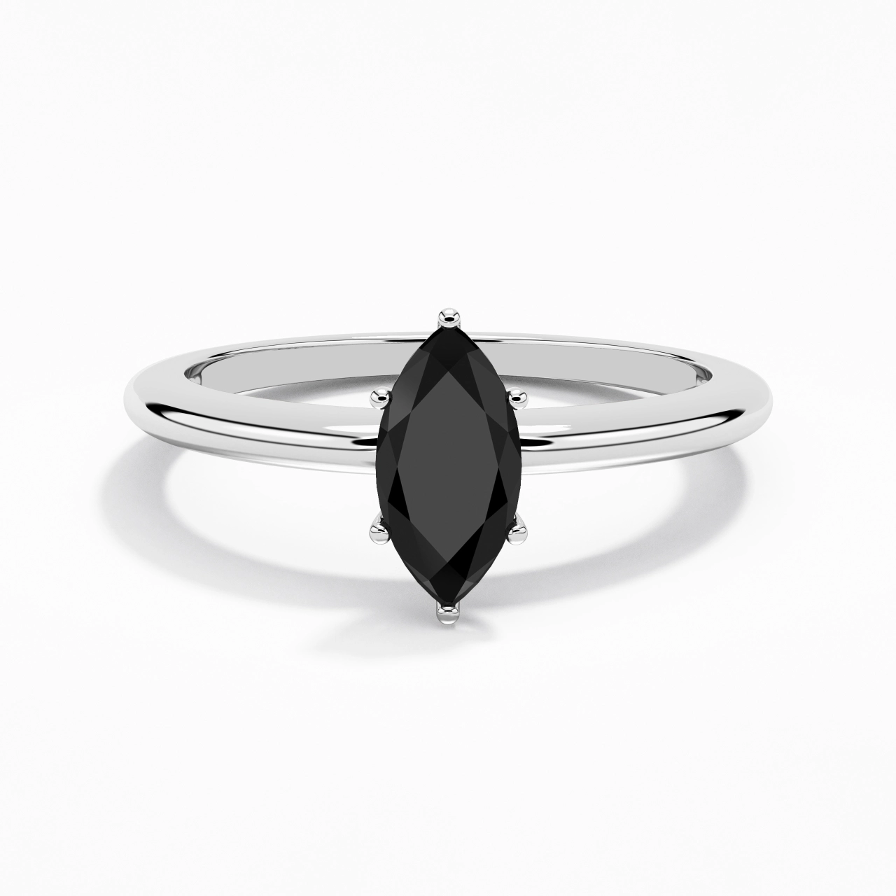 Classique Simple Marquise Coupé Bague de fiançailles