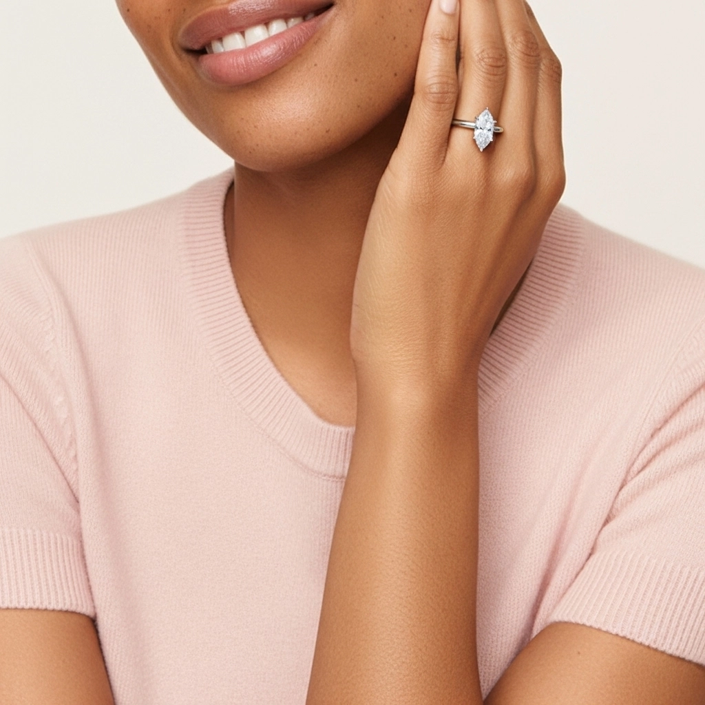 Classic Simple Marquise Cut Engagement Ring