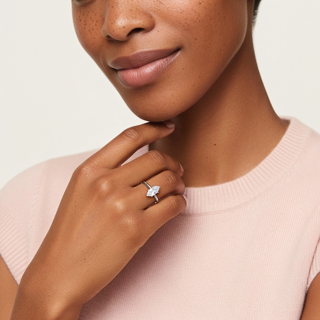 Classic Simple Marquise Cut Engagement Ring